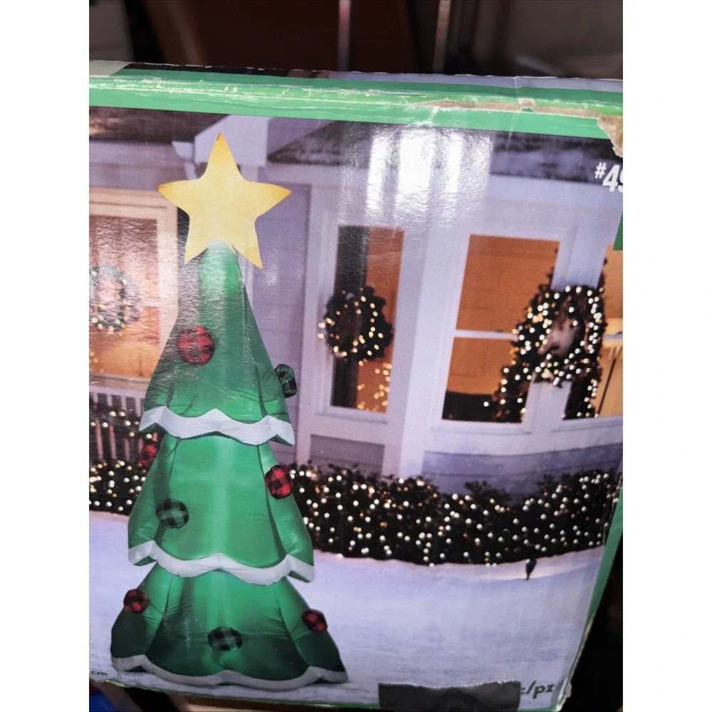 Holiday Living Inflatable Christmas Tree Indoor Outdoor Lighted 7' ft Yard Decor